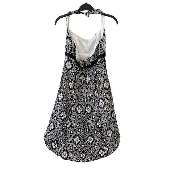 Cache Black & White Lace Tulle Cocktail Dress 6 NWT - Picture 3 of 5